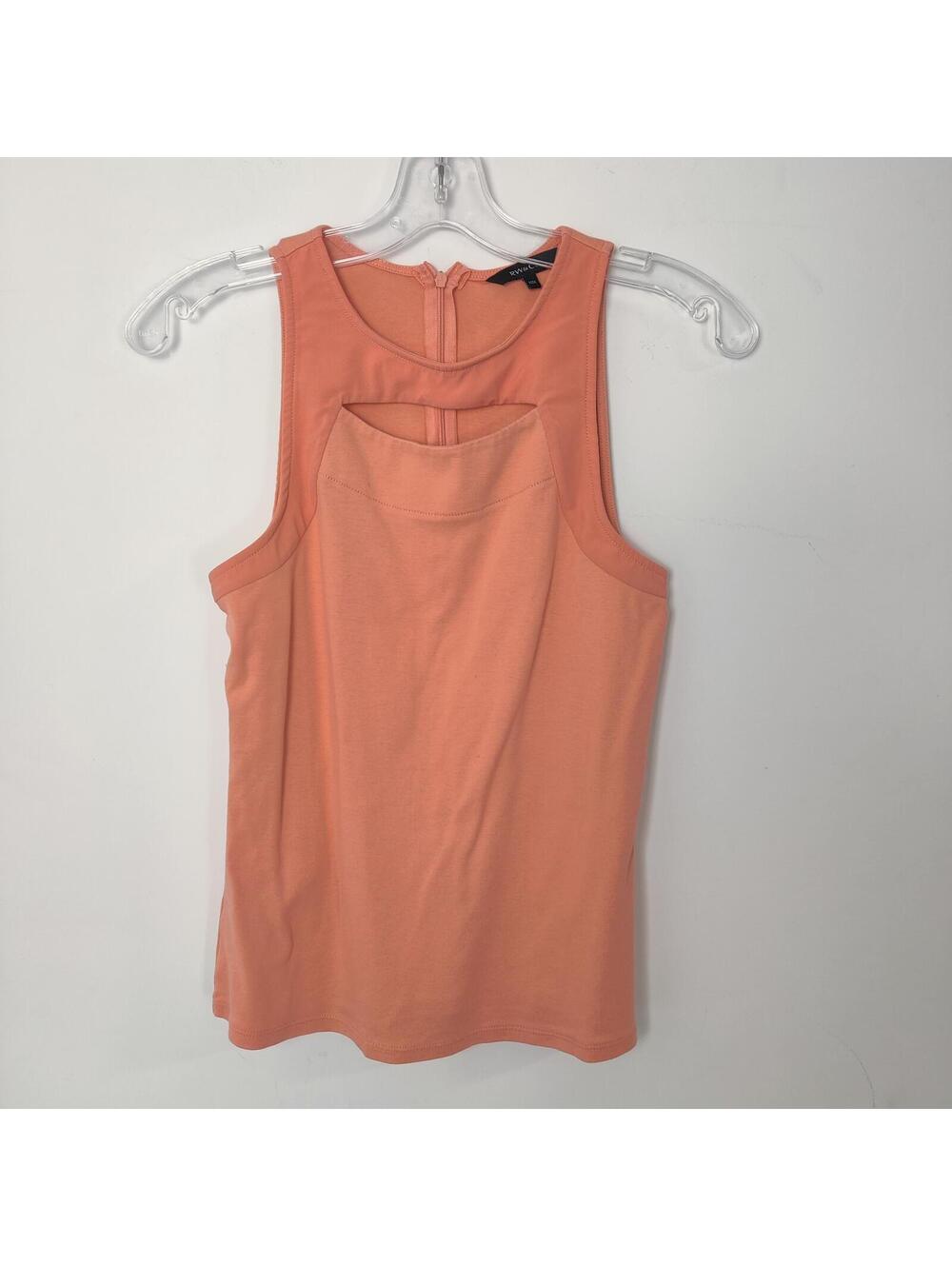RW&CO Peach Sleeveless Cutout Back Cotton Tank Top Medium